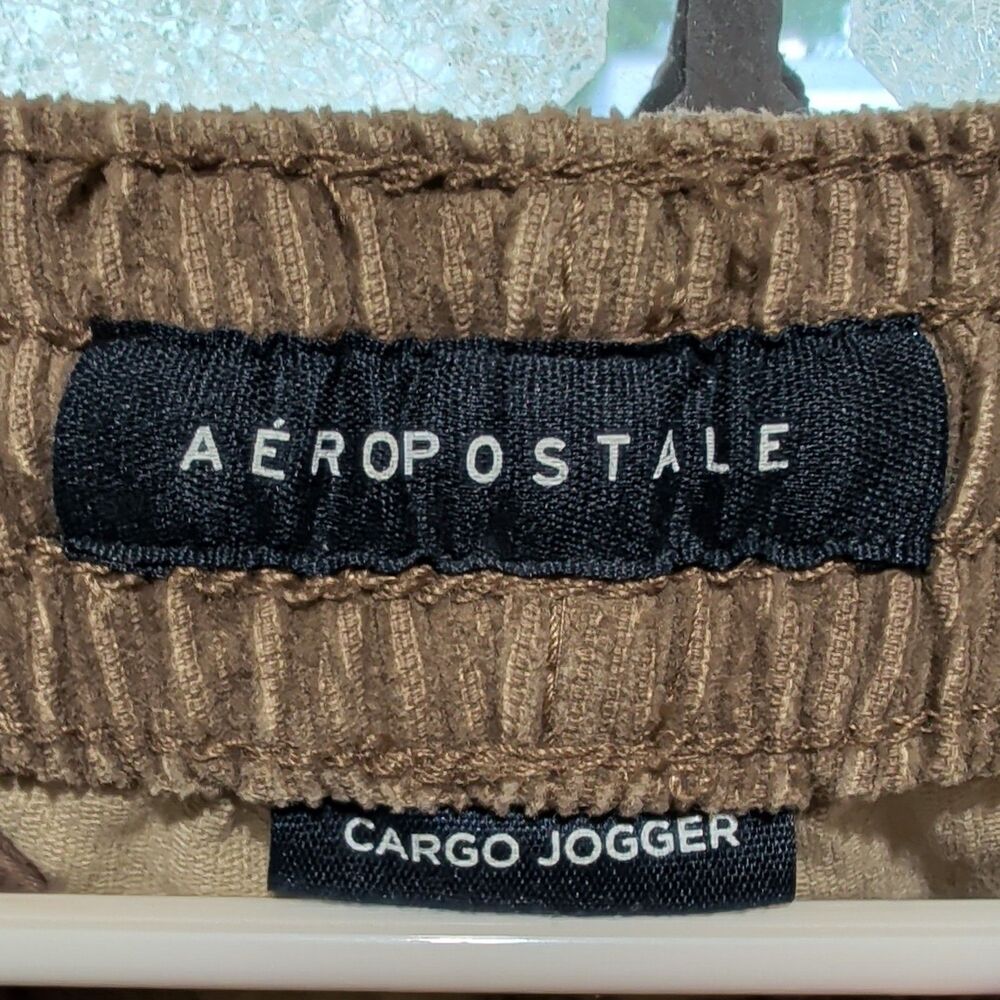 Aéropostale Aero Beige Corduroy Cargo Jogger Pants XS 28" Waist Tapered - Picture 2 of 7